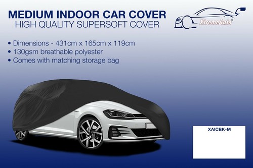 Medium black indoor car cover - black,
