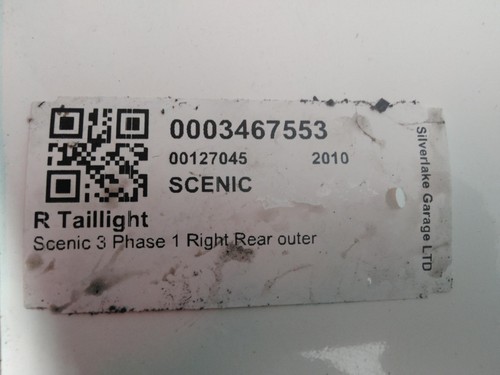 Renault scenic tail light - scenic, rear